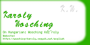 karoly wosching business card